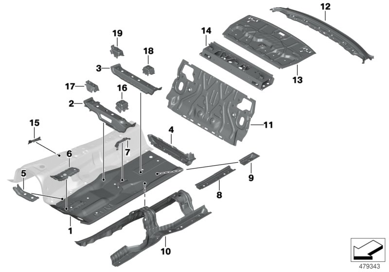 Partition trunk/Floor parts