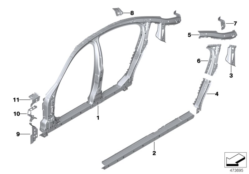 Side frame, middle