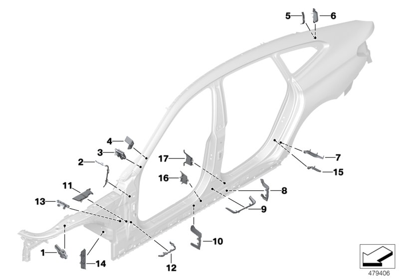 Cavity shielding, side frame