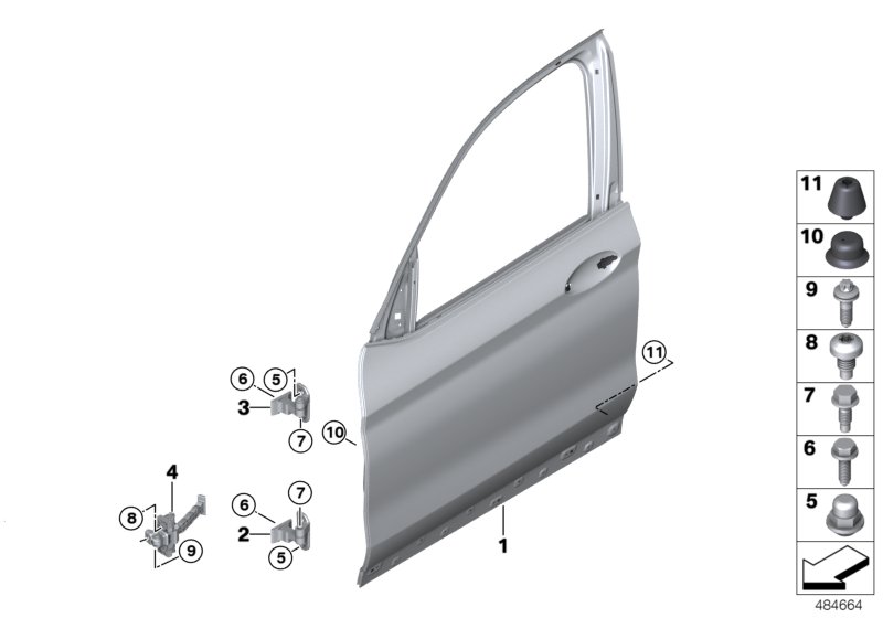 Front door-hinge/door brake