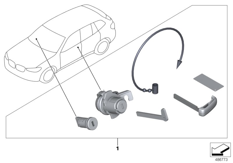 Single key locking system display key