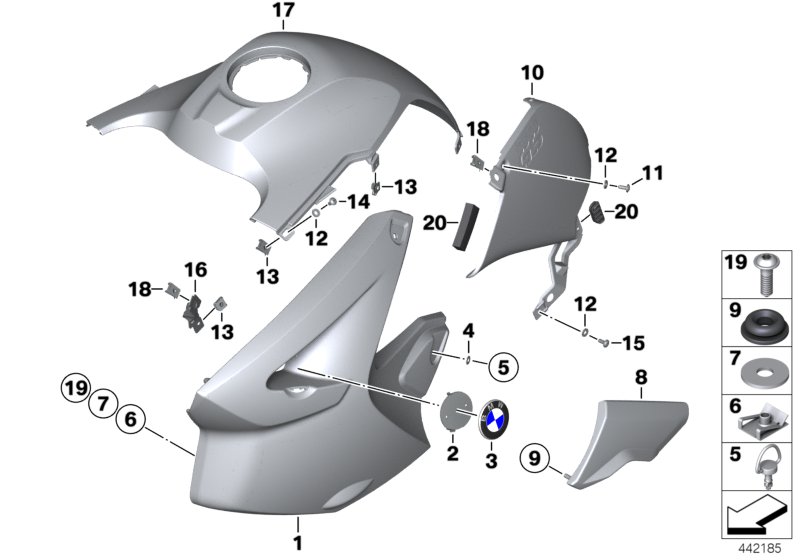 Trim panel parts - mounting parts