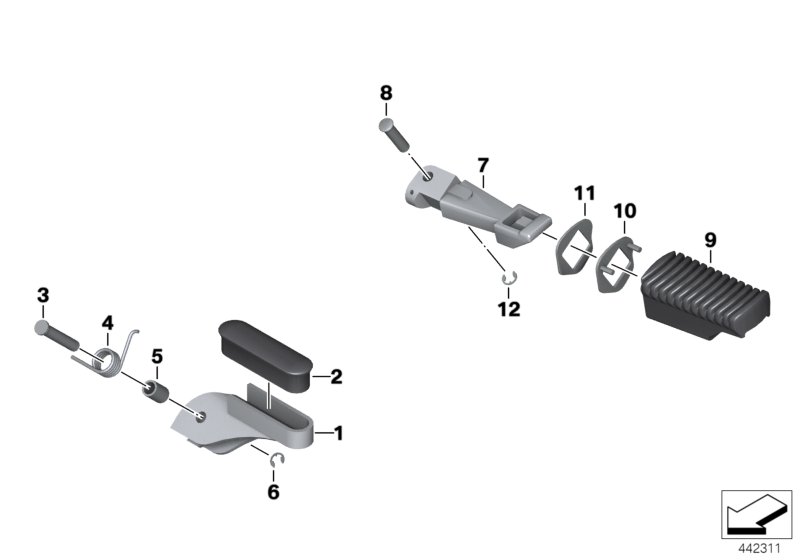 Front and rear footpeg