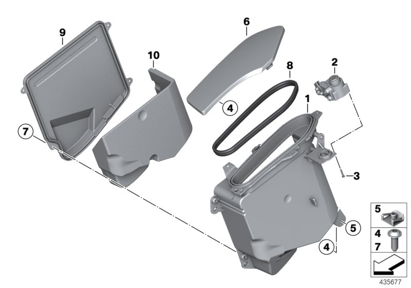 Storing part./moulding radio cut-out