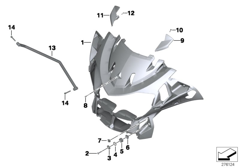 Trim panel, upper part