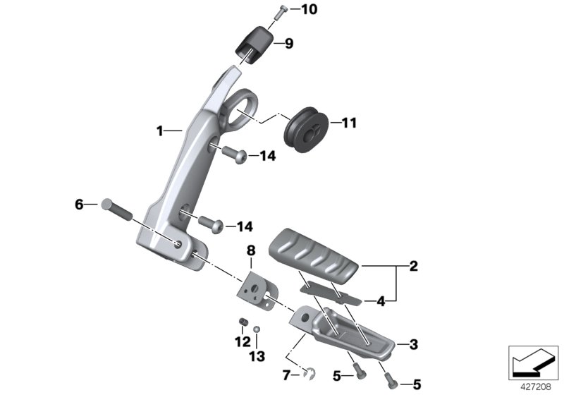 Footpeg plate/Rear footpeg