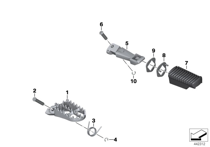 Footrests, Enduro, wide - front/rear
