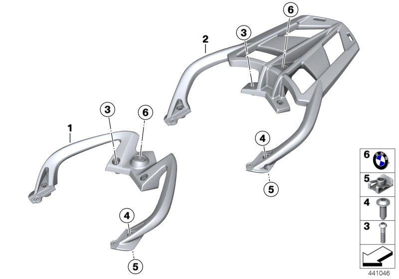 Grab handle and luggage mounting