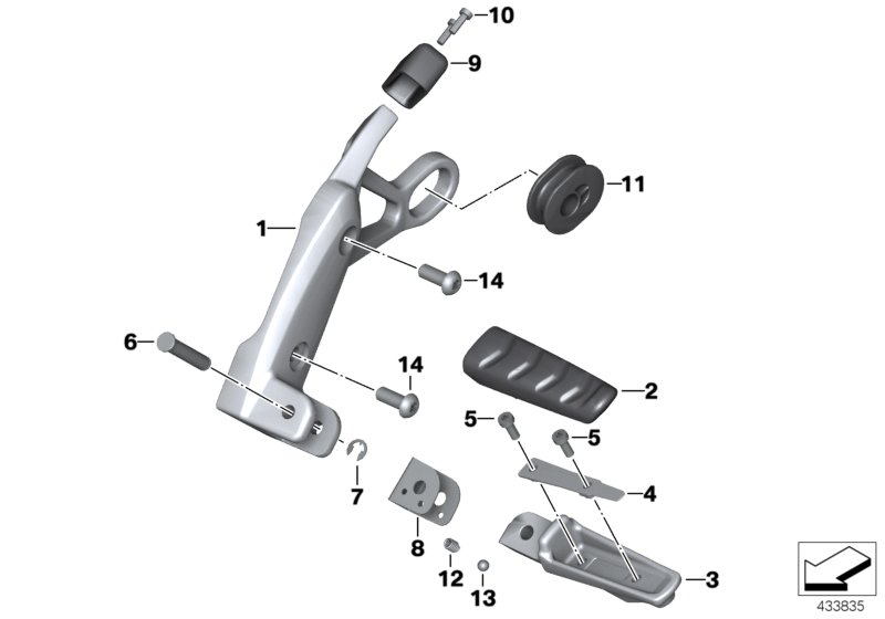 Rear footrests