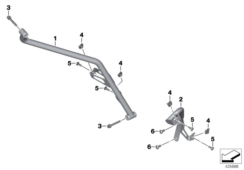 Engine spoiler, mounting parts