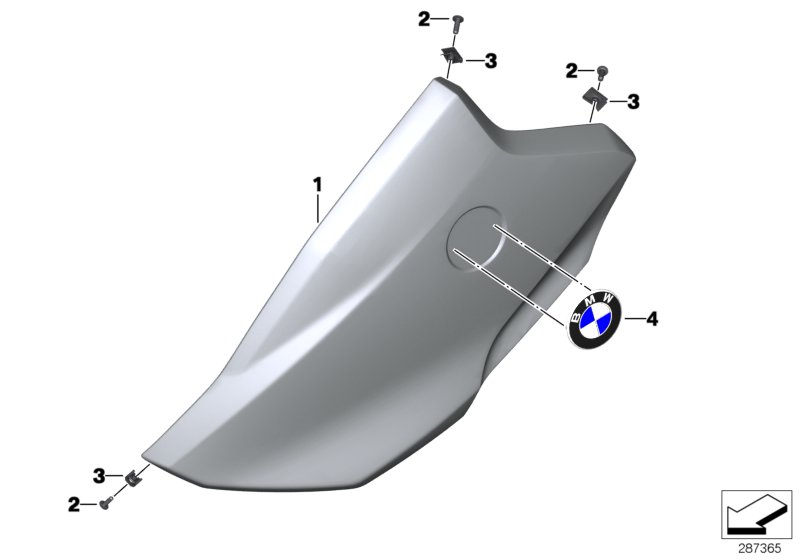 Trim side panel, top