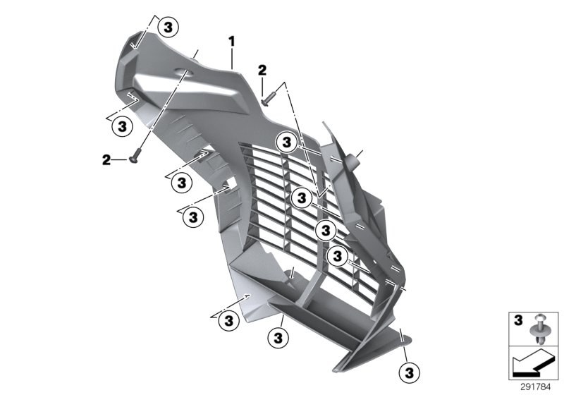Radiator trim, plastic