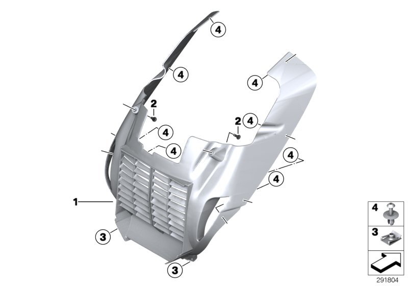 Radiator trim, plastic