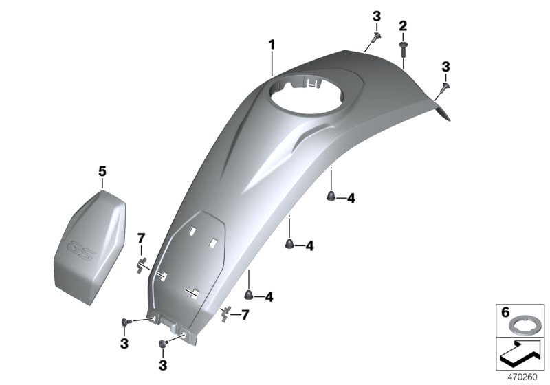 Tank cover, middle