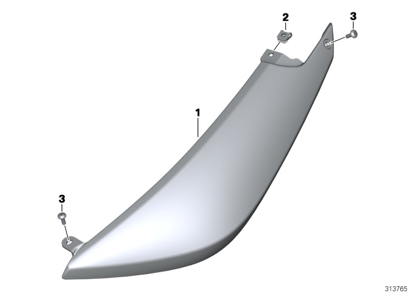 Trim panel, side section, rear