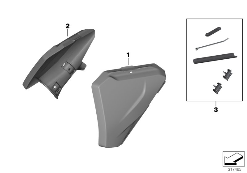 Additional splash guard, rear frame