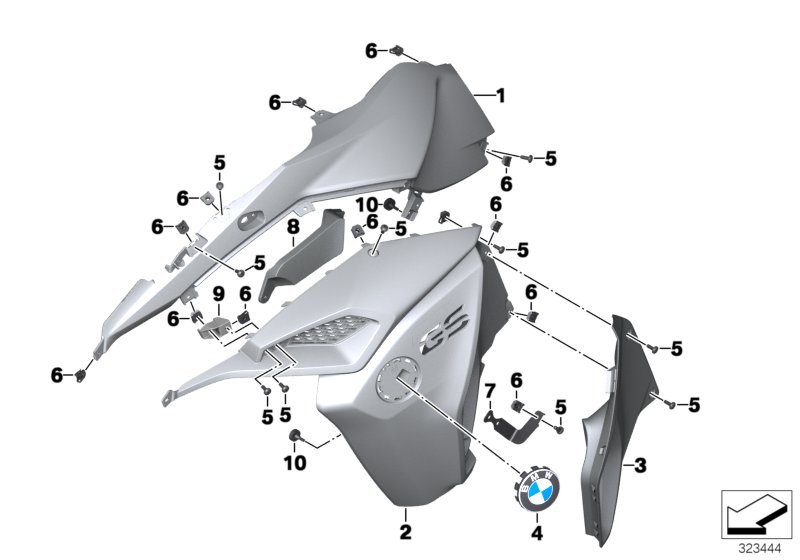 Fairing side section, front