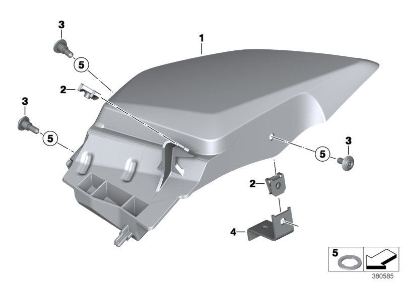 Trim, storage compartment, right