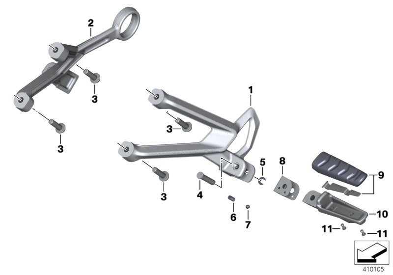 Rear footrests