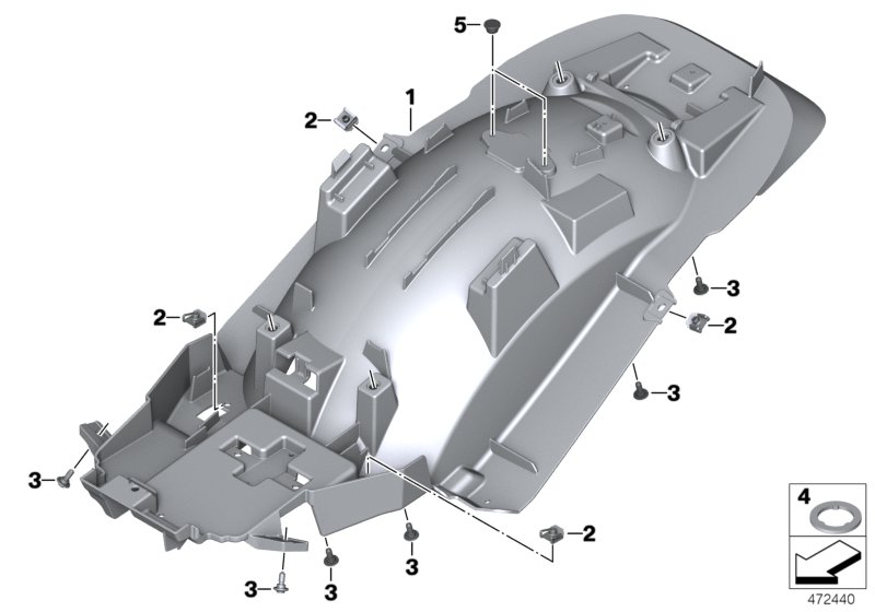 Rear-wheel cover, rear