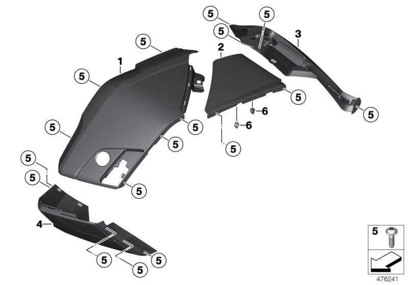Trim panels case floor