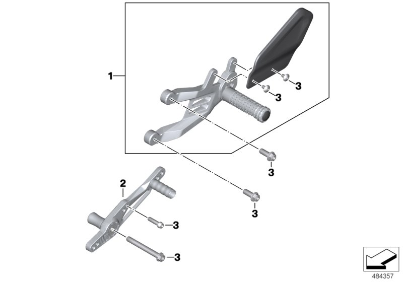 Footrest system, left