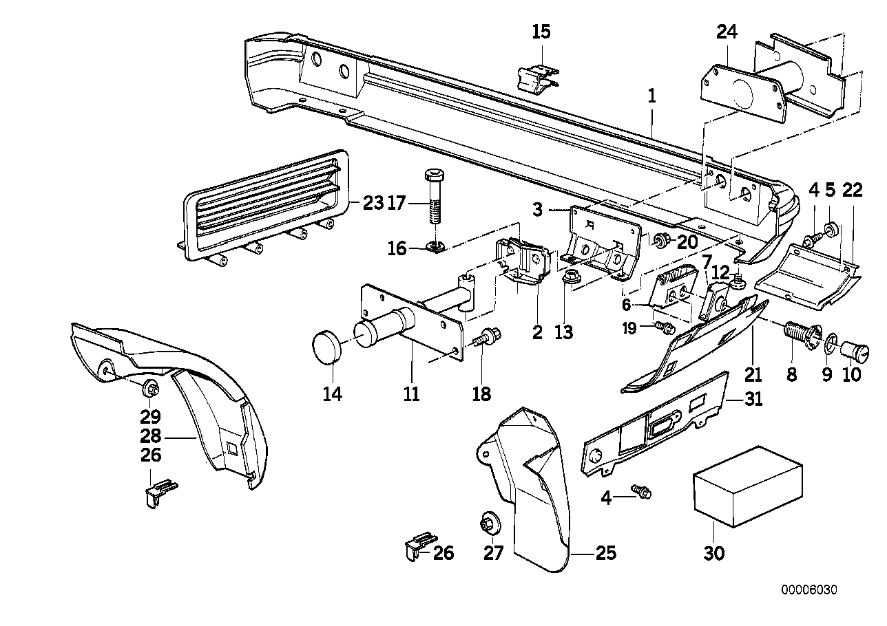 Carrier, bumper rear