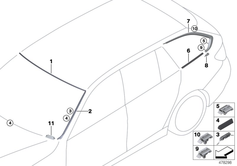 Glazing, mounting parts