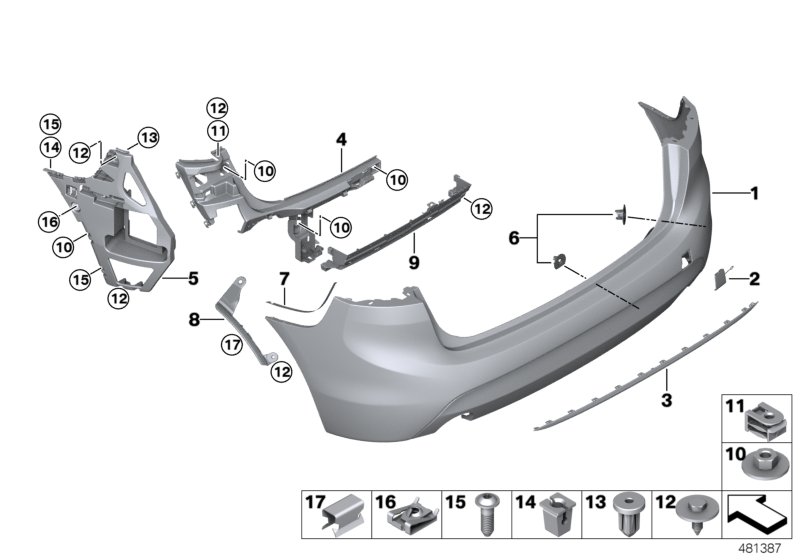 Trim panel, rear
