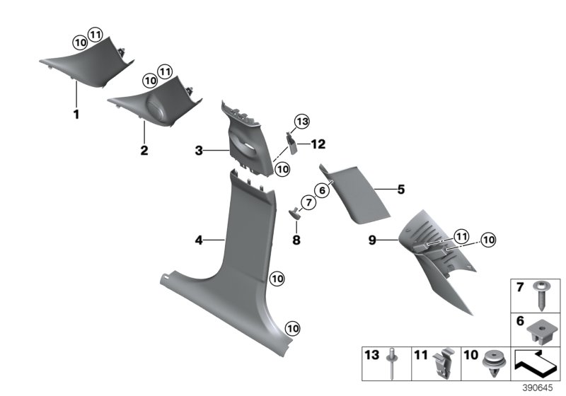 Trim panel A- / B- / C- / D-Column