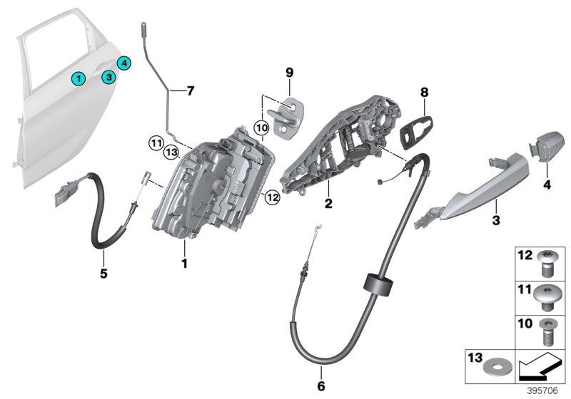 Locking system, door, rear
