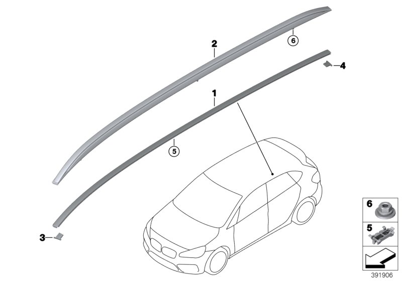 Roof moulding/Roof rail