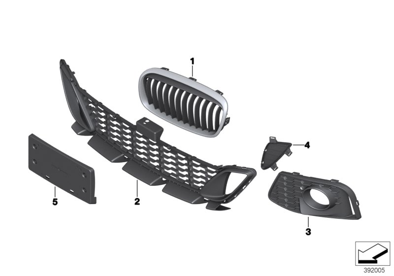 M trim panel, trim elements, front