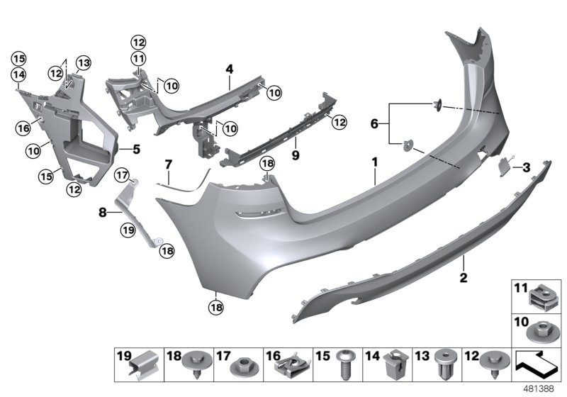 M trim panel, rear