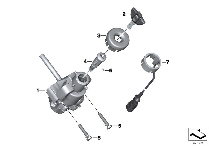 Ignition steering lock as per VIN