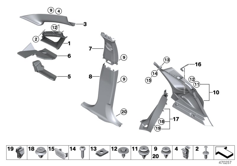Trim panel A- / B- / C- / D-Column