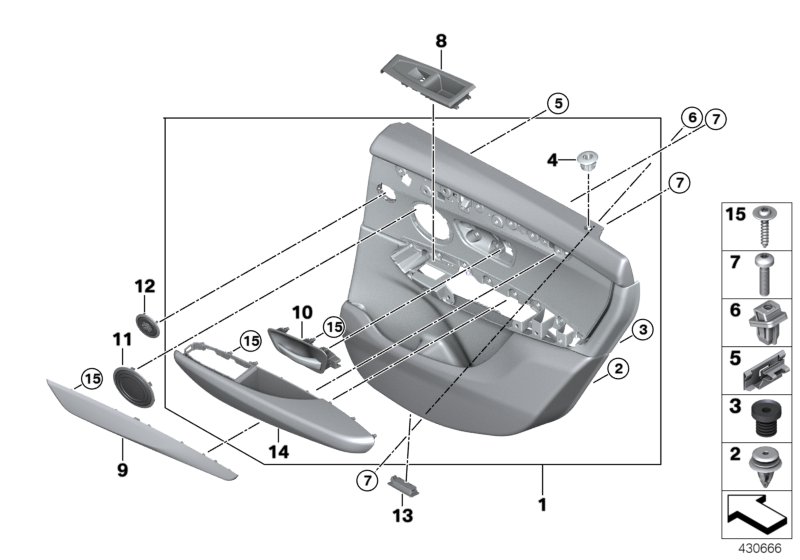 Door trim, rear