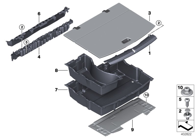 Trim panel, trunk floor