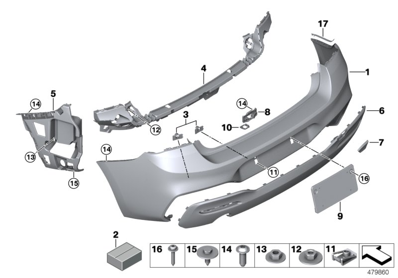 M trim panel, rear