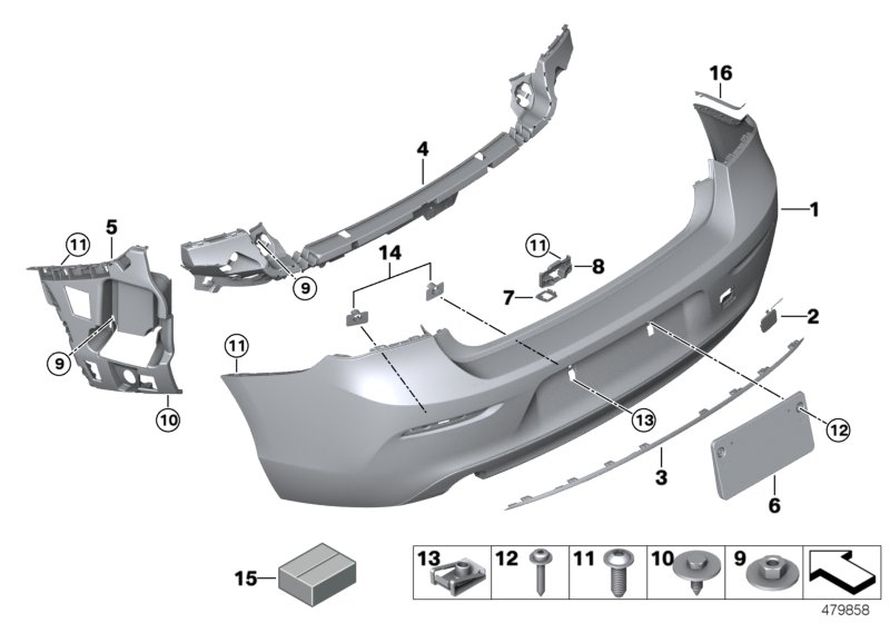 Trim panel, rear
