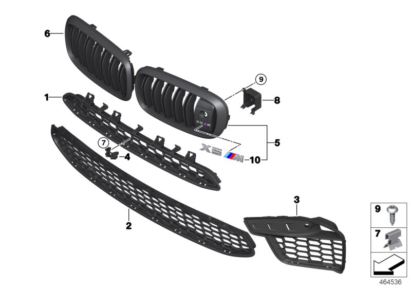 M trim panel, trim elements, front