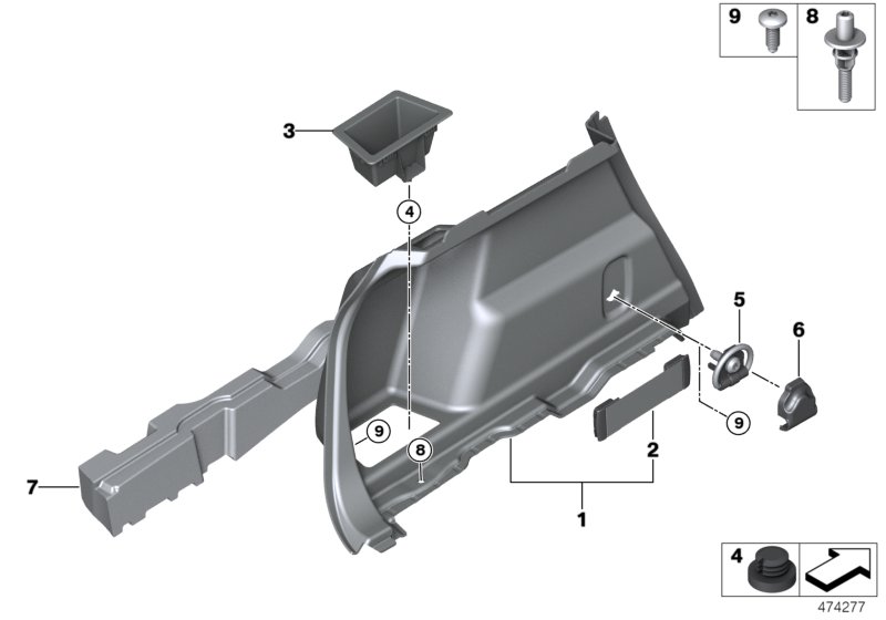 Trunk trim, left