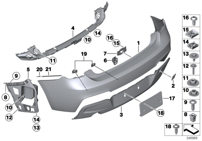 M trim panel, rear