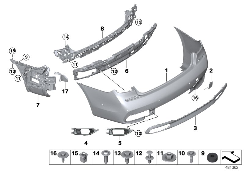 M trim panel, rear