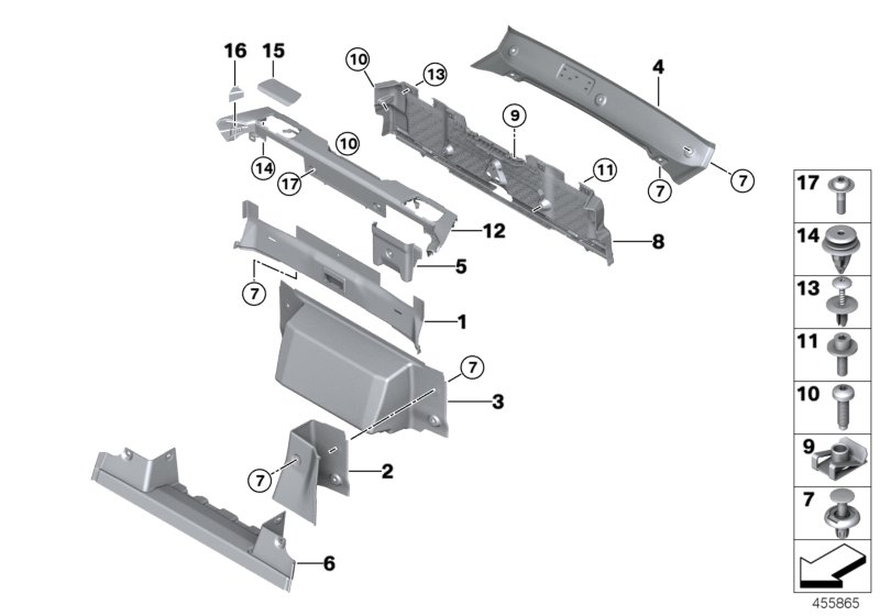 Trim panel, bulkhead
