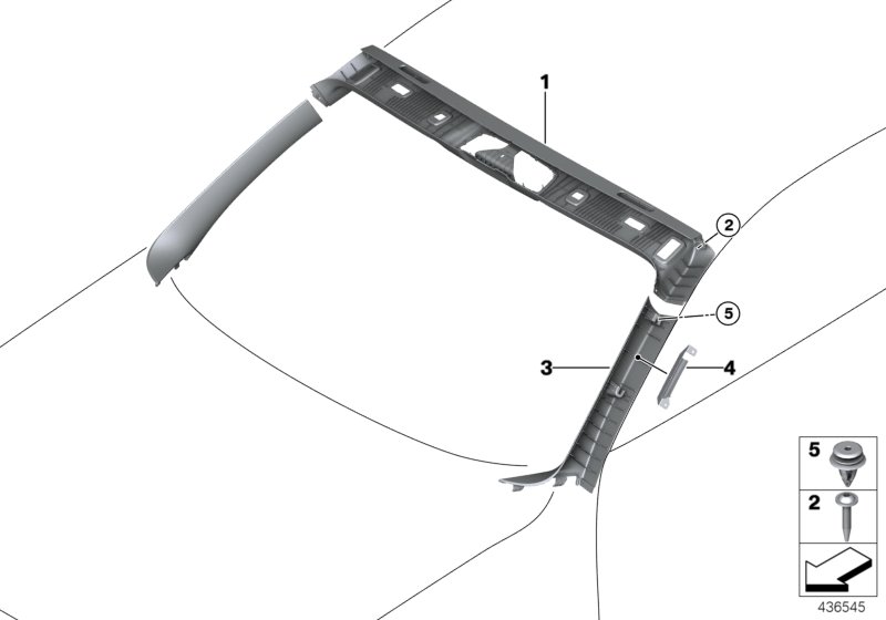 Trim panel A-column/Int.windscreen panel