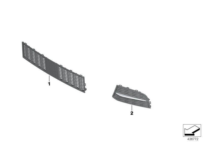 M trim panel, trim elements, front