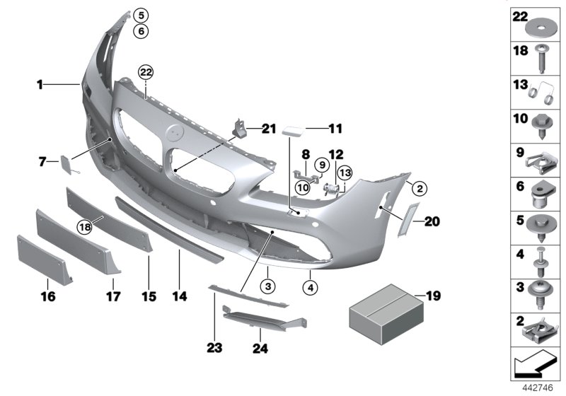 Trim panel, front