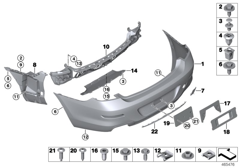 Trim panel, rear