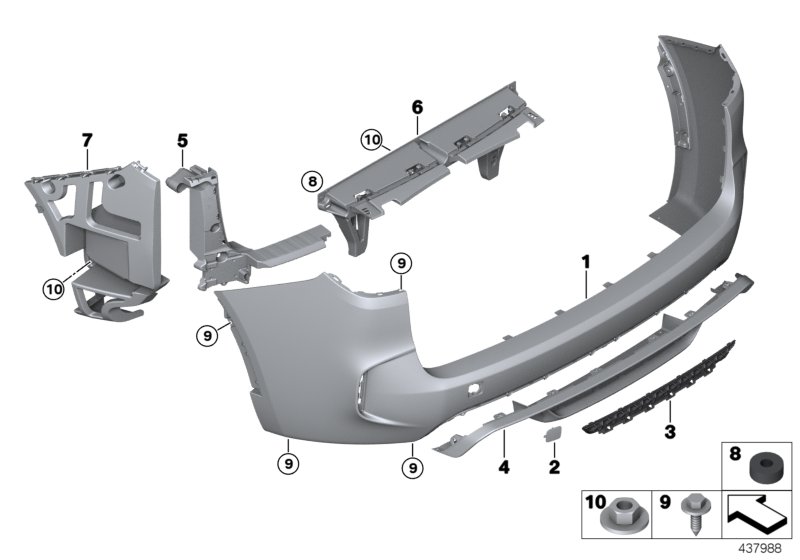 M trim panel, rear